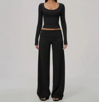 9599-2 Long Sleeve + 5529-2 Wide-leg Pants TZ9599-3 — product image 1