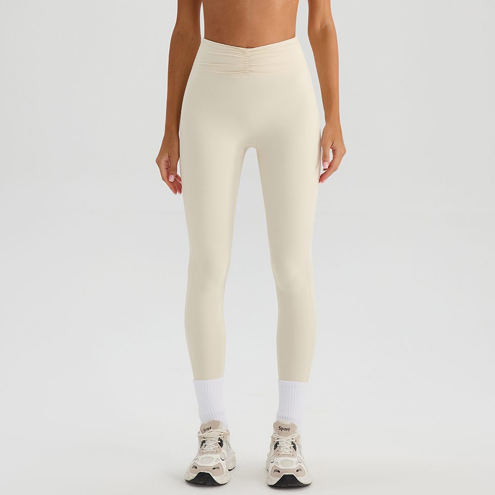 High-Waist Tummy-Control Ruched Stretch Sculpting Yoga Pants KW433 — product image 1