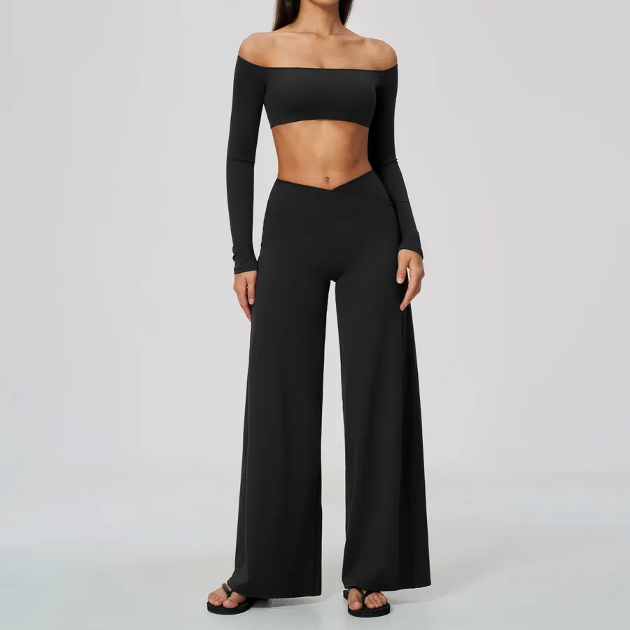 2588-1 Long Sleeve + 2588-2 Wide-leg Pants Set TZ2588-6 — product image 1