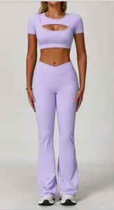 4501 Short Sleeve + 9177 Flared Pants Set TZ4501-3 — product image 1