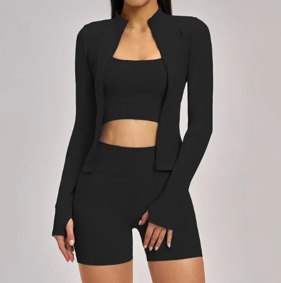 7755 Jacket + 5518-1 Bra + 7655 Shorts ( 3-Piece Set ) TZ5518-5 — product image 1
