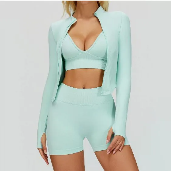 7790 Bra + 7725 Jacket + 7790 Shorts 3-Piece Set TZ7790-3 — product image 1
