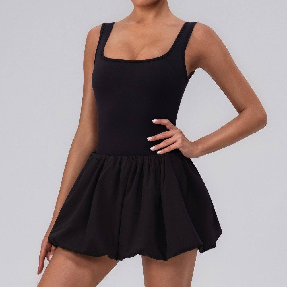 Ruched Fitness Tennis Dress with Safety Shorts YW1017L — product image 1