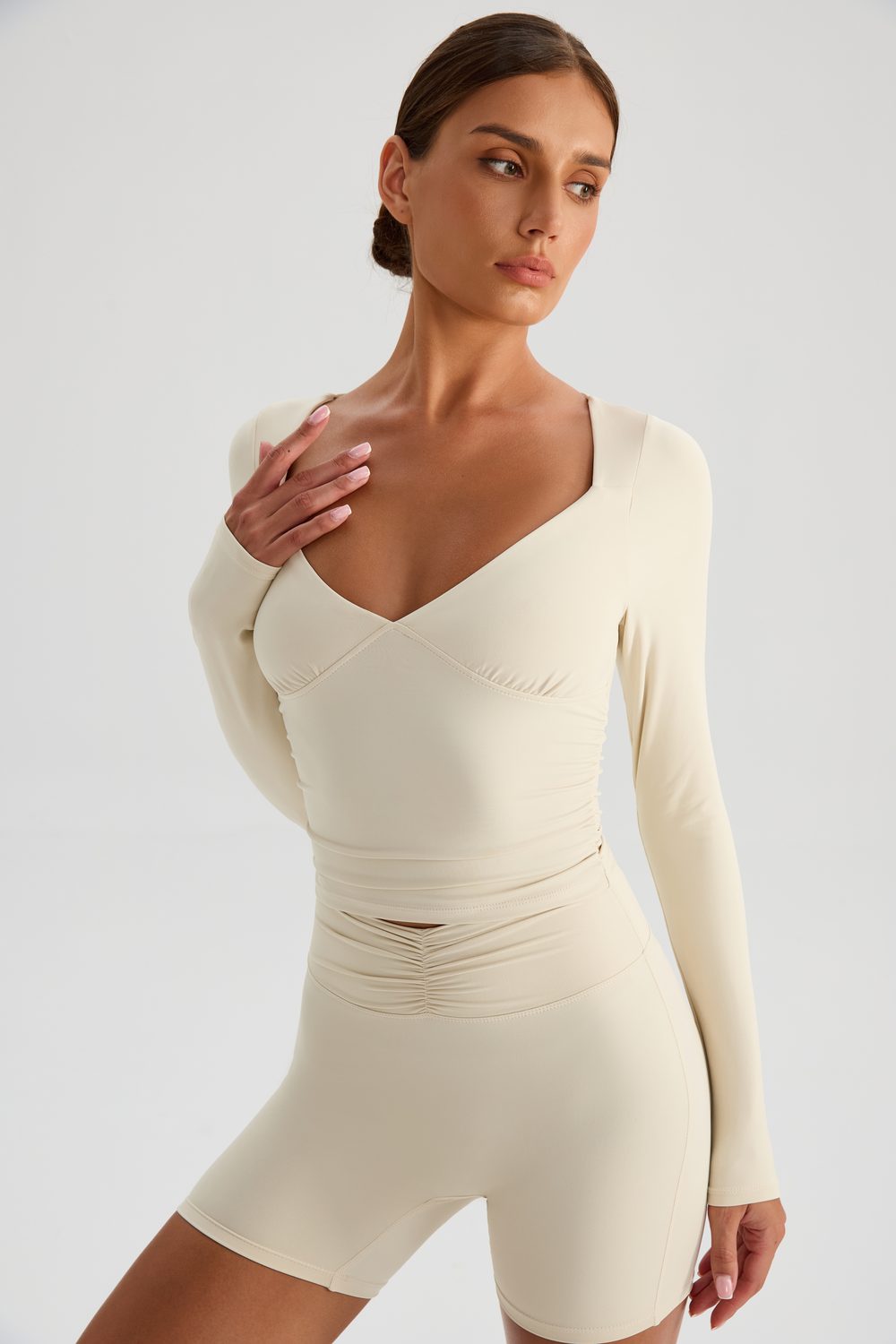 High-Stretch Square-V Ruched Shaping Shorts Set YW560+KW431 — product image 1