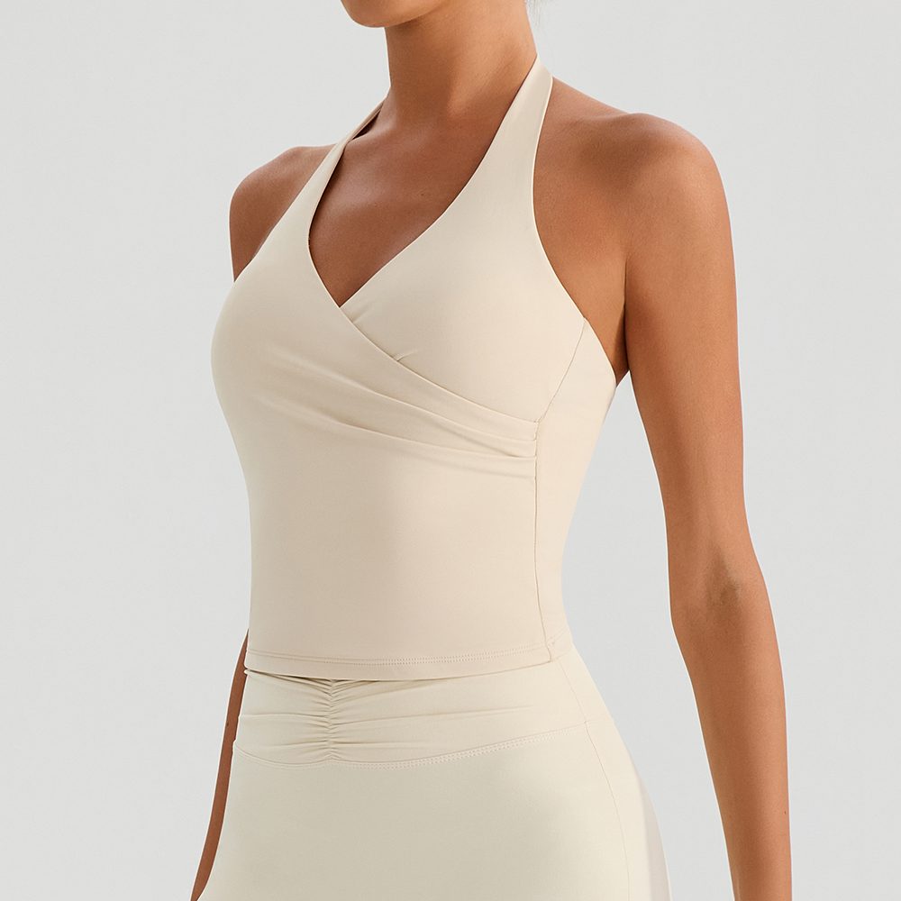 V-Neck Halter Padded Yoga Tank Top YW564 — product image 1