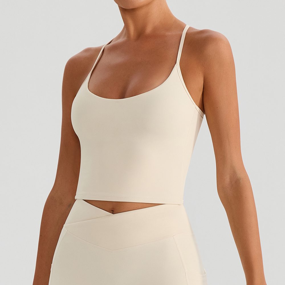 Thin-Strap Cross Cut-Out Breathable Tank YW572 — product image 1