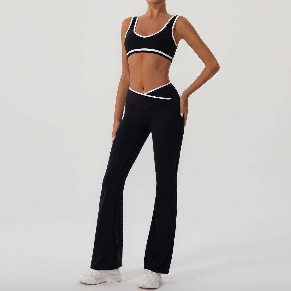 Deep-V Sports Bra + Cross Pants Set YW578+KW447 — product image 1