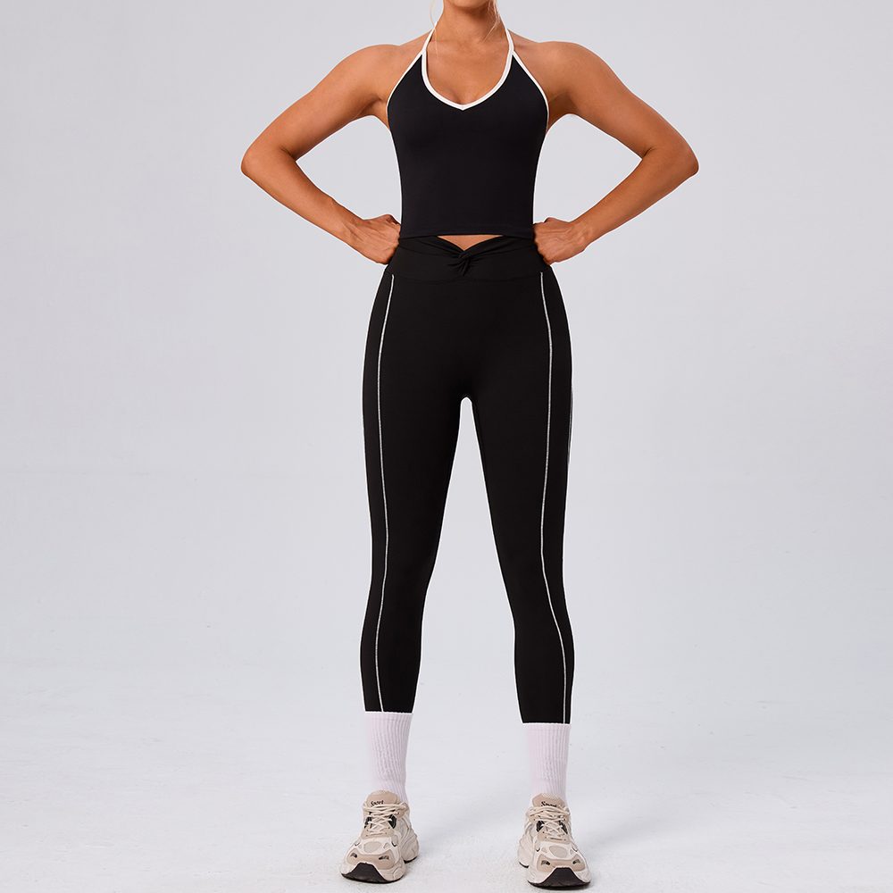 Halter Bra + High-Waist Pants Set YW586+KW451 — product image 1
