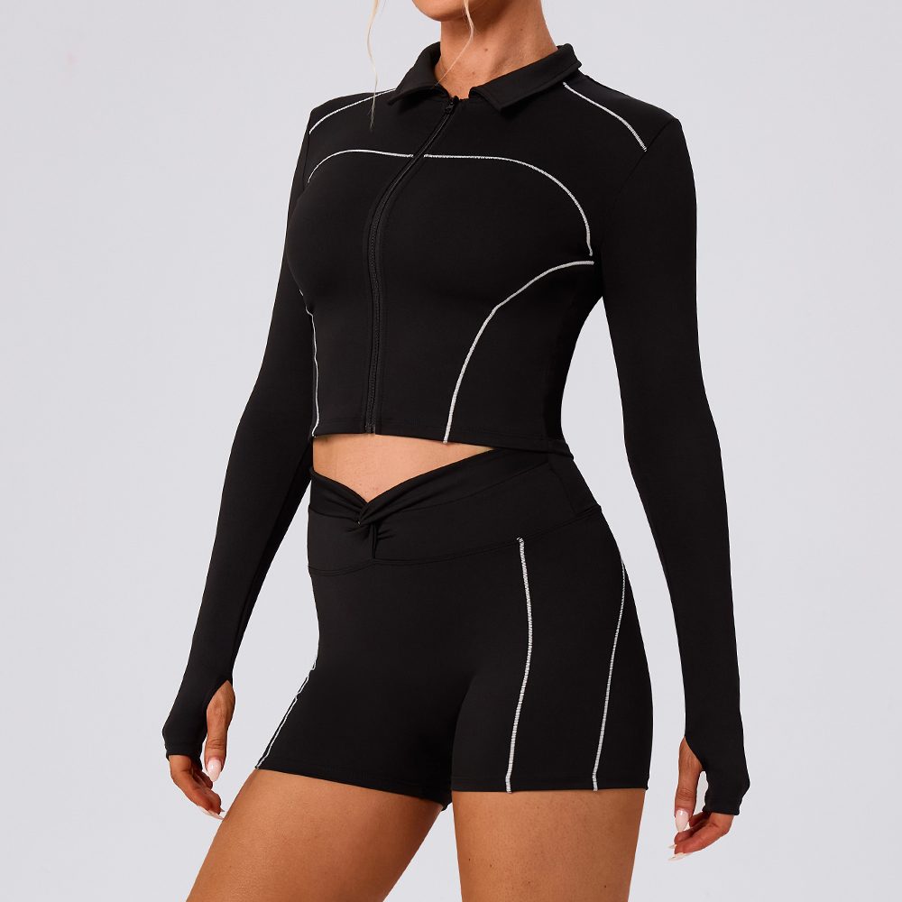 Color-Block Ultra-Stretch Fitted Sports Jacket YW588 — product image 1