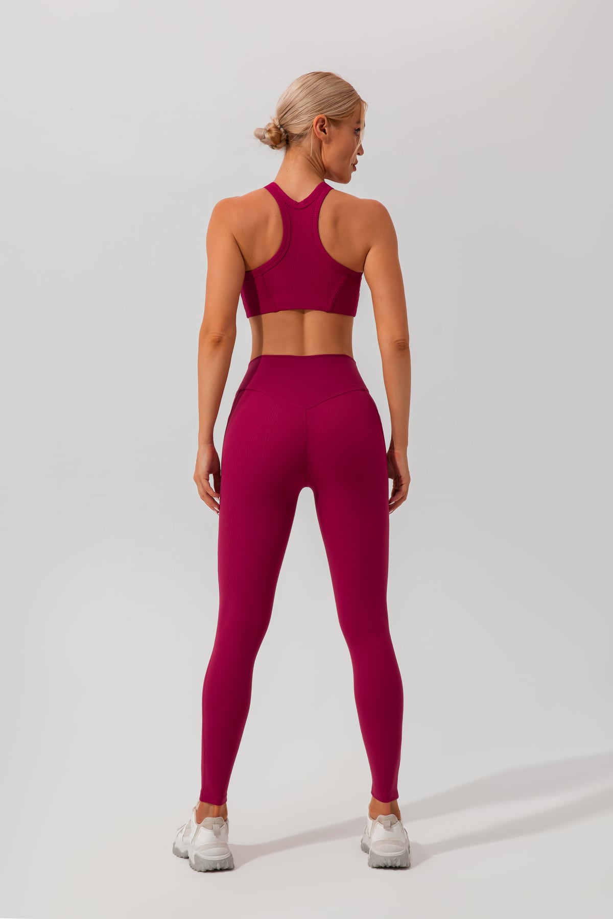 Ribbed High-Waist Yoga Leggings with Pockets 7