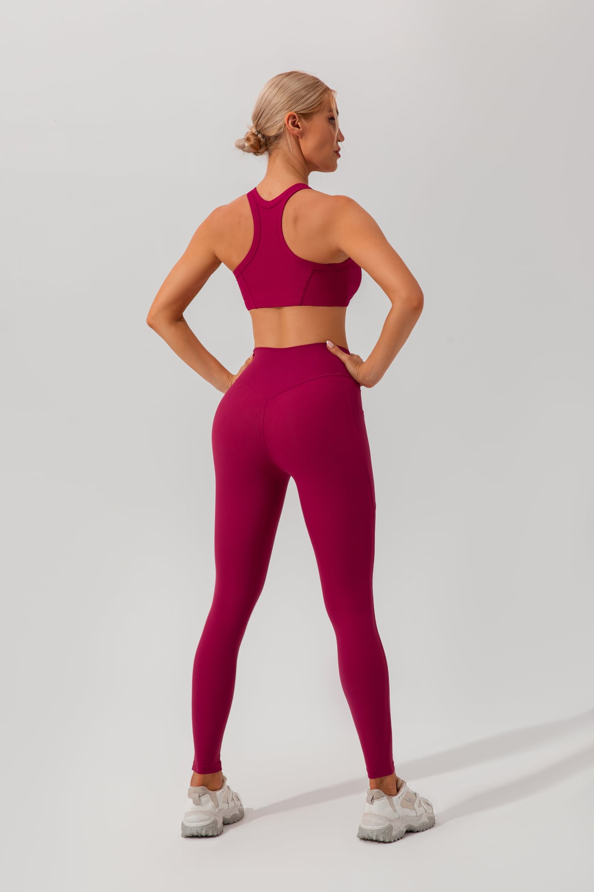 Ribbed High-Waist Yoga Leggings with Pockets 8