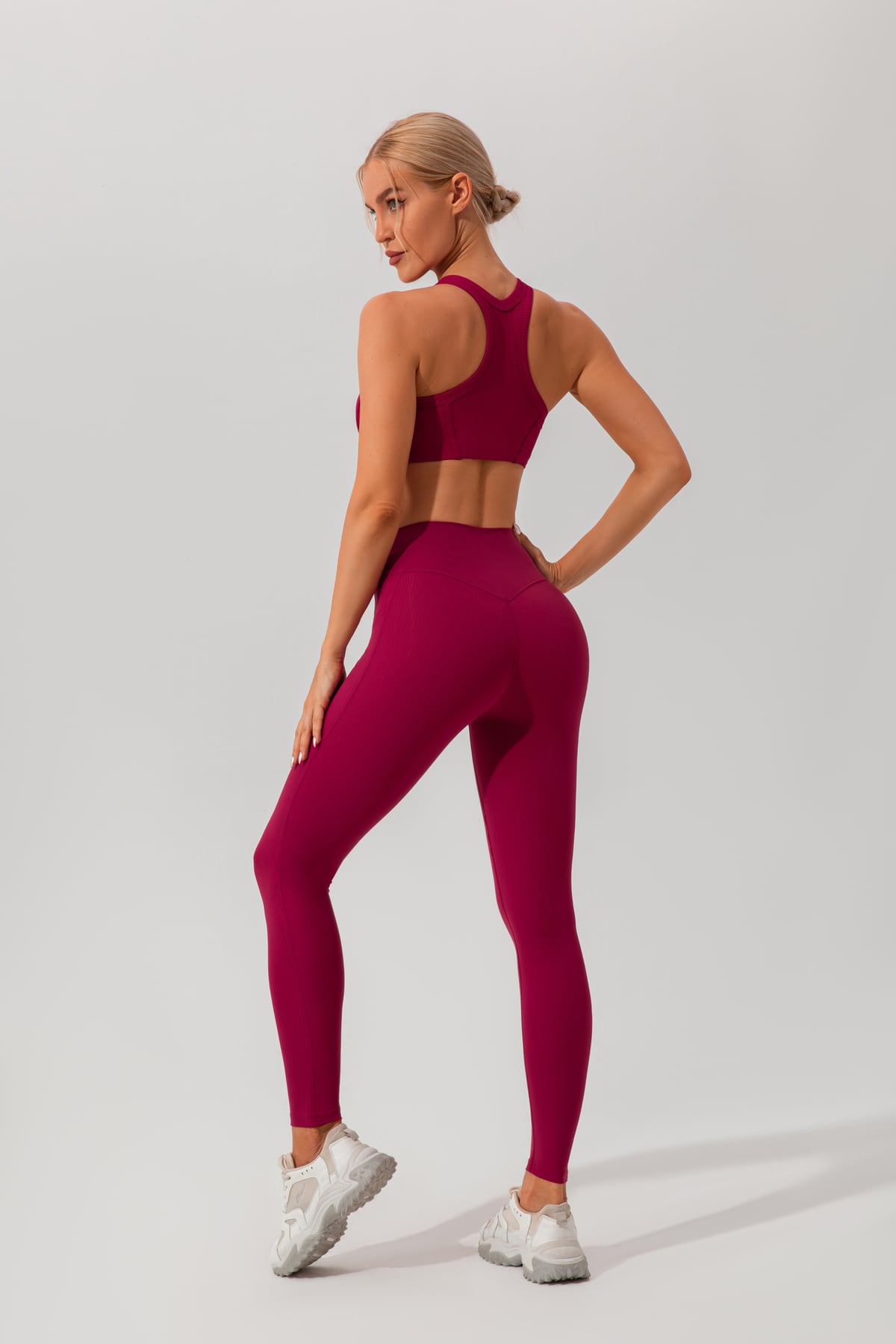 Ribbed High-Waist Yoga Leggings with Pockets 9