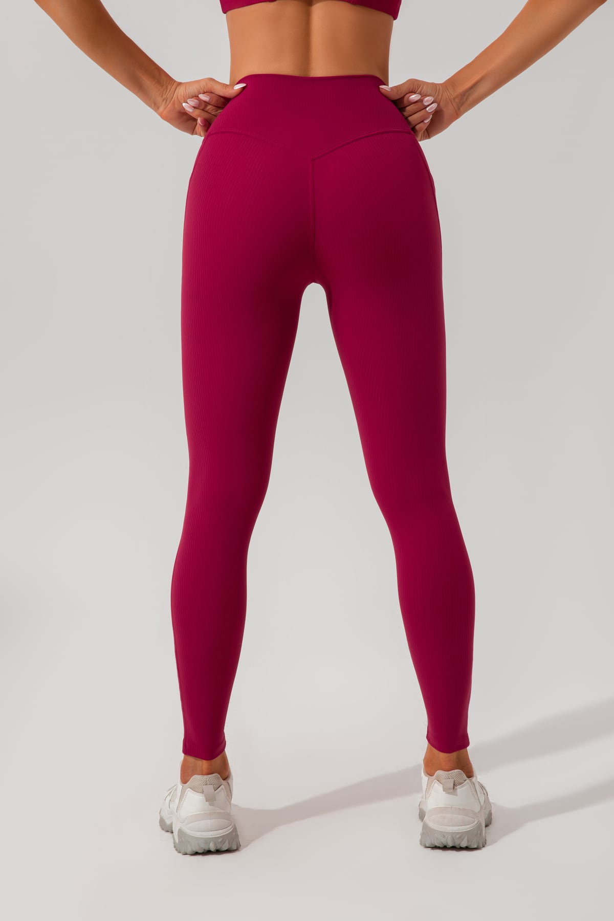 Ribbed High-Waist Yoga Leggings with Pockets 10