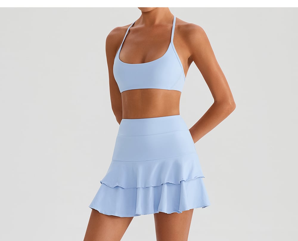 Double-Ruffle Tennis Skort with Safety Shorts 1