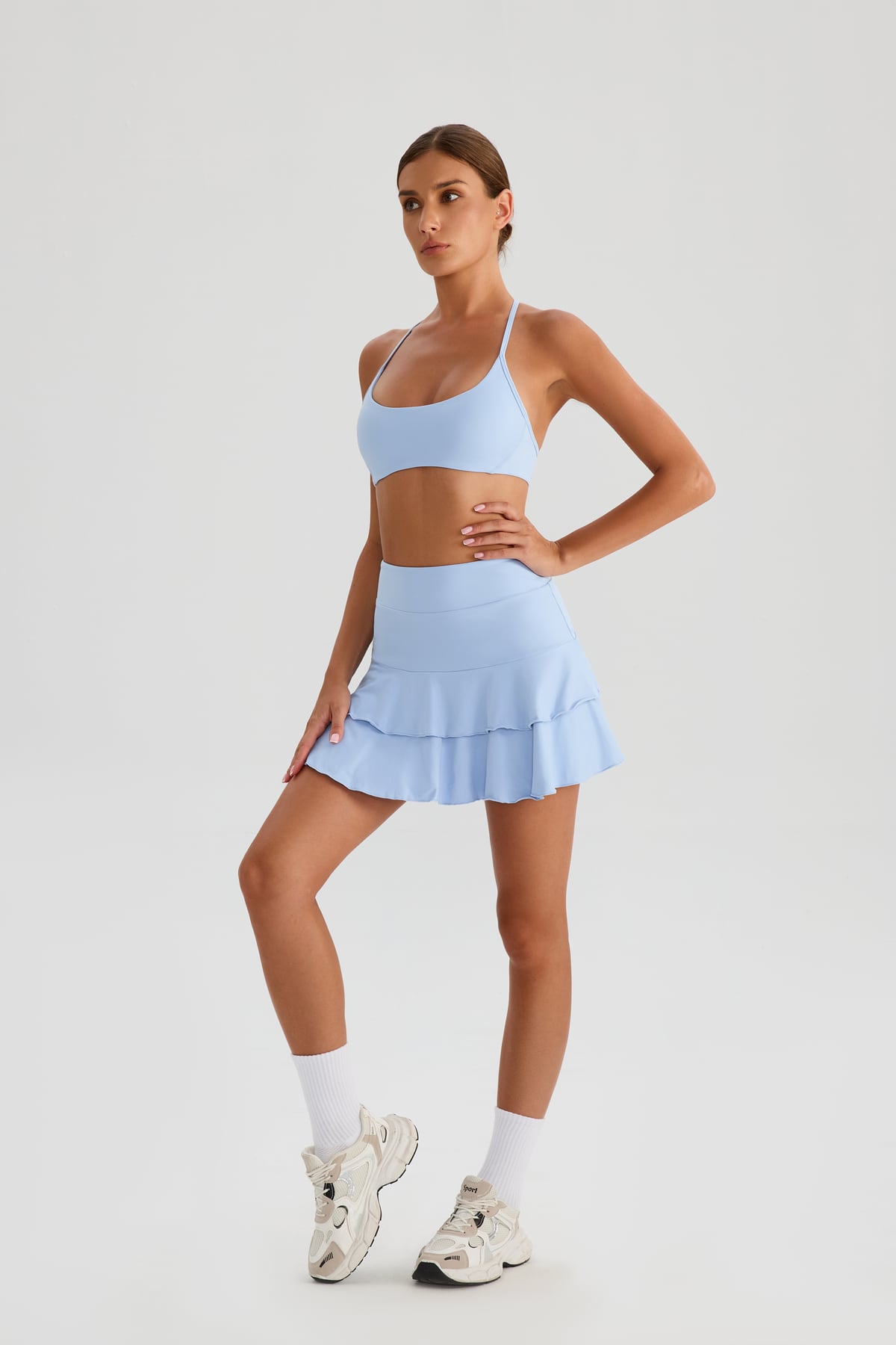Double-Ruffle Tennis Skort with Safety Shorts 4