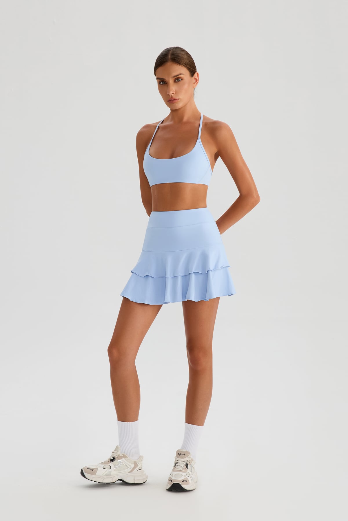 Double-Ruffle Tennis Skort with Safety Shorts 5