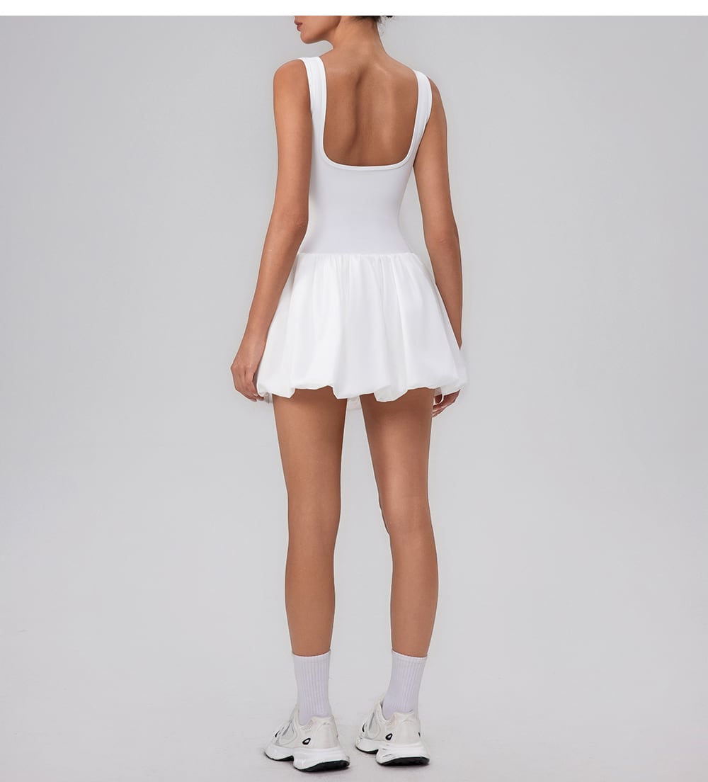 Ruched Fitness Tennis Dress with Safety Shorts 4