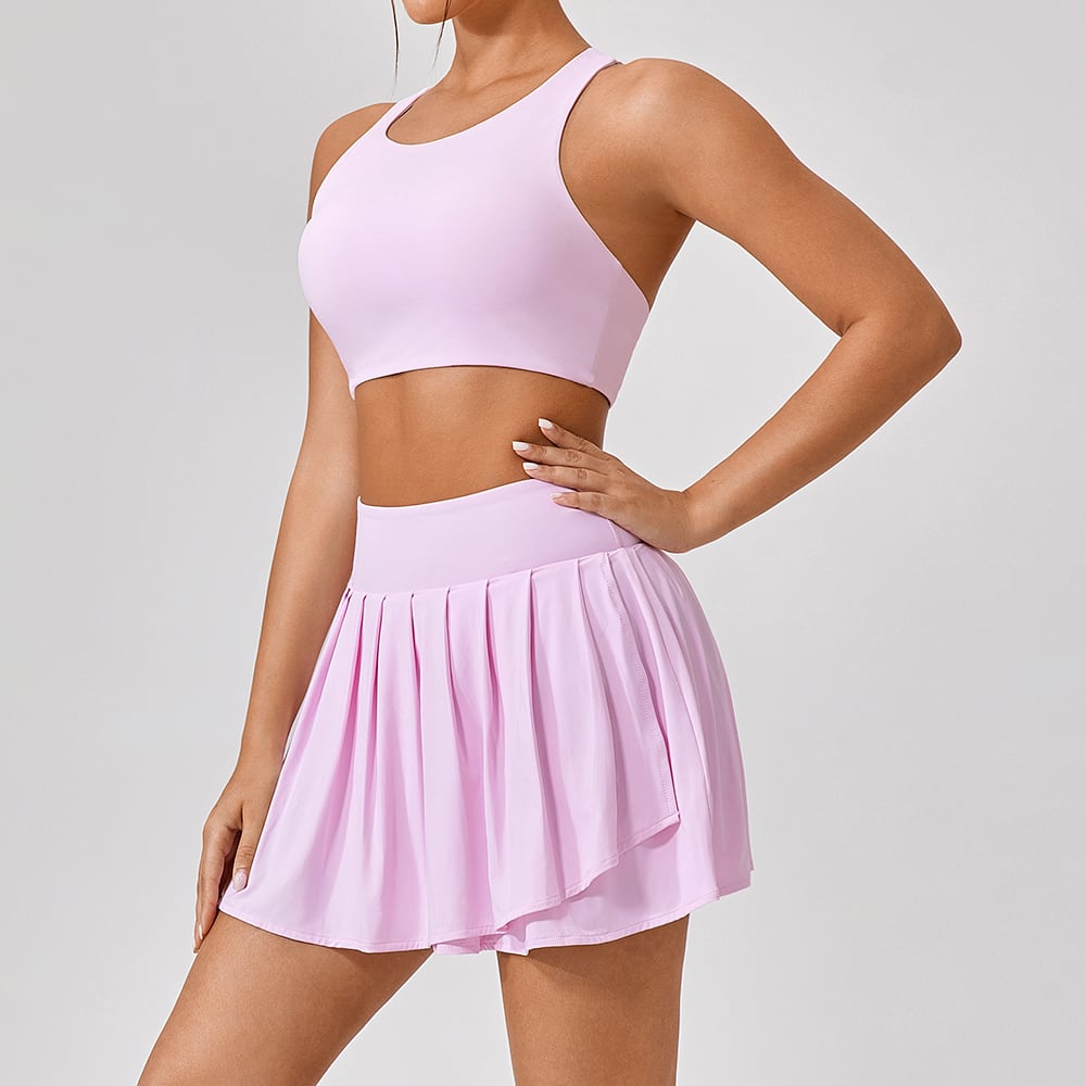 Yoga Set with Pleated Skort 1