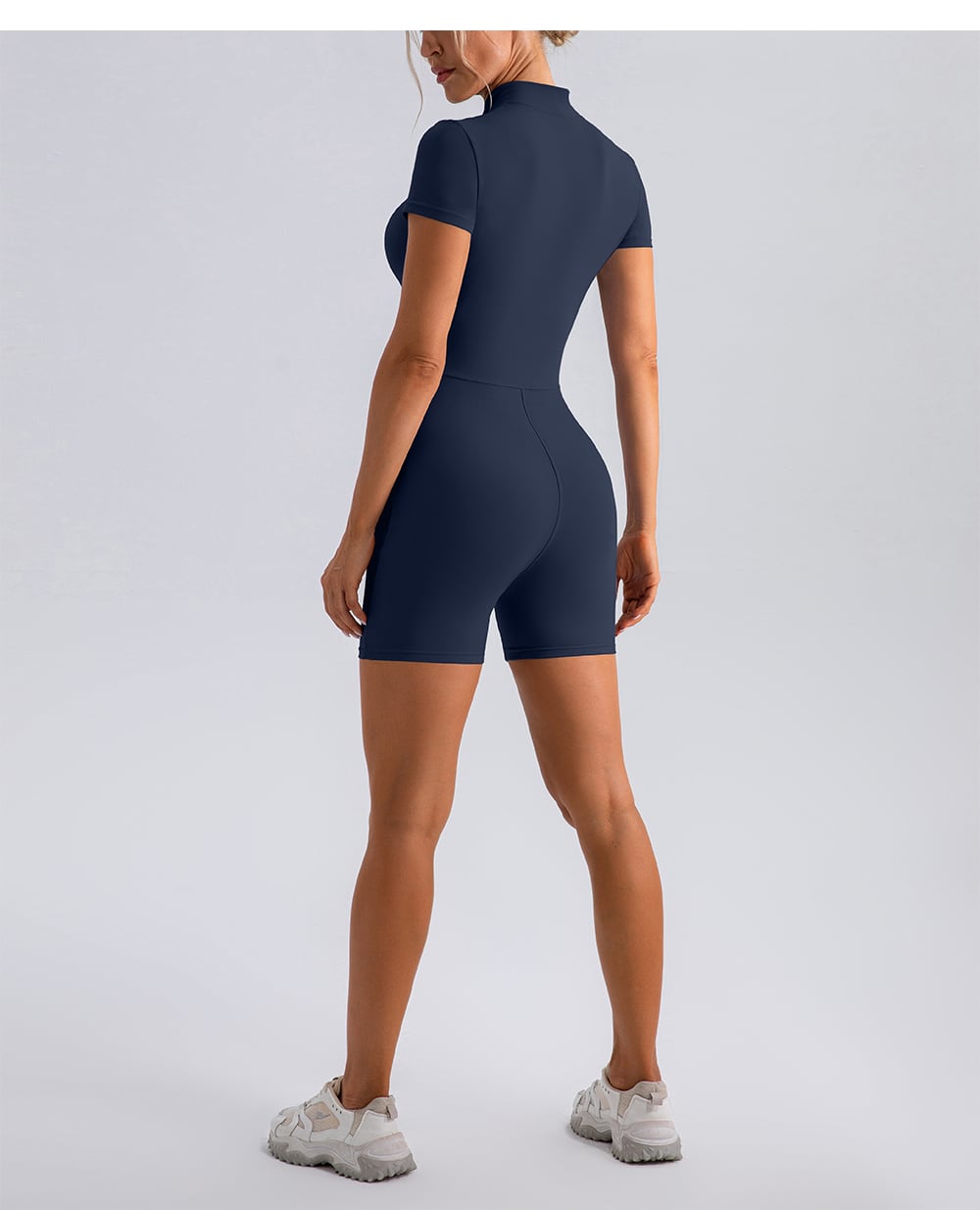 Zip Short-Sleeve Yoga Jumpsuit 3
