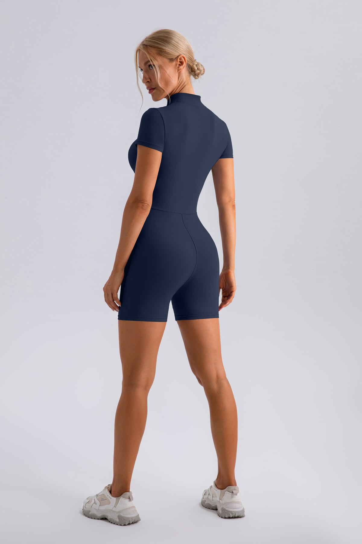 Zip Short-Sleeve Yoga Jumpsuit 6